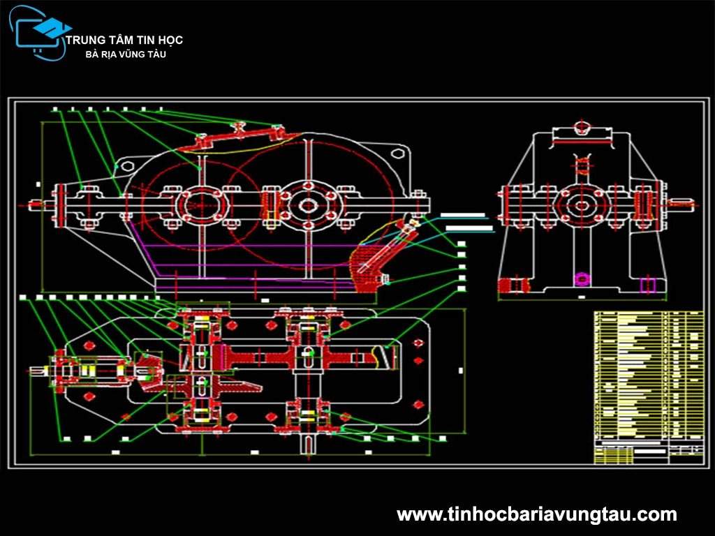 Bản vẽ thiết kế chi tiết máy bằng AutoCAD 2D