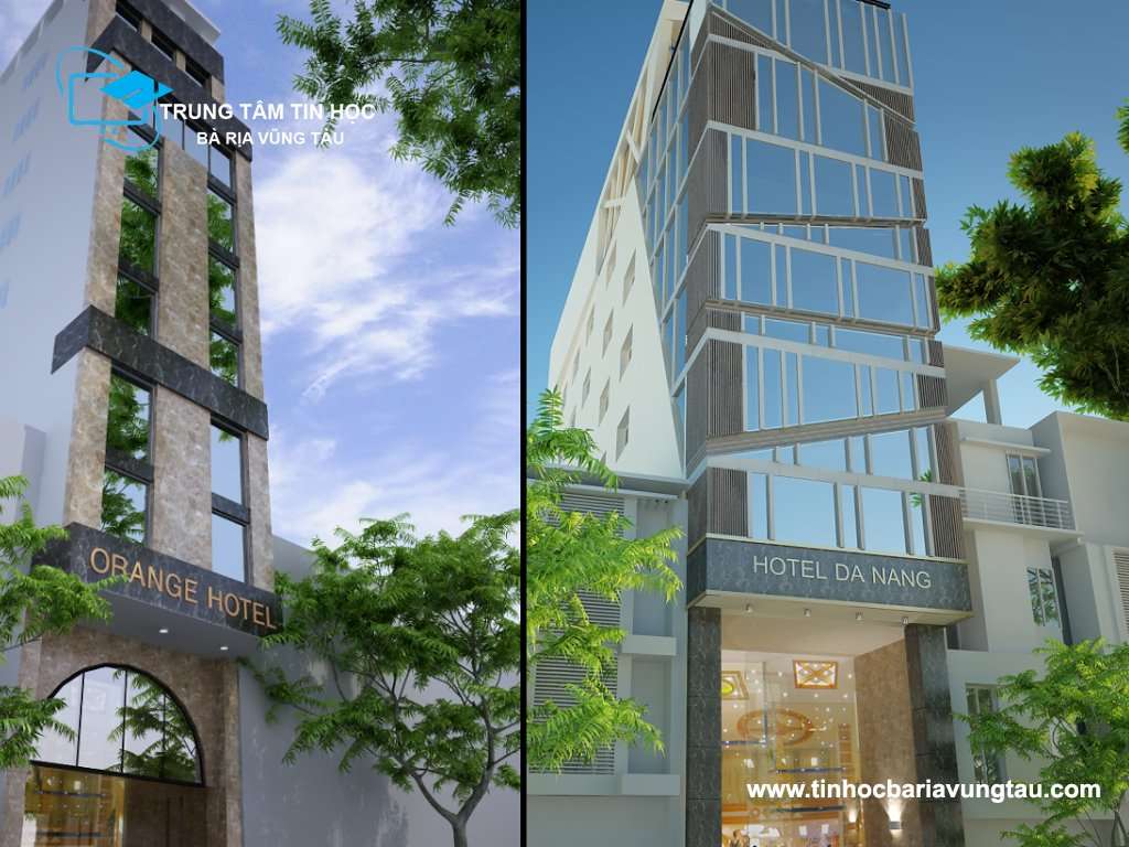 Thiết kế tòa nhà ở khóa học Sketchup tại Vũng Tàu