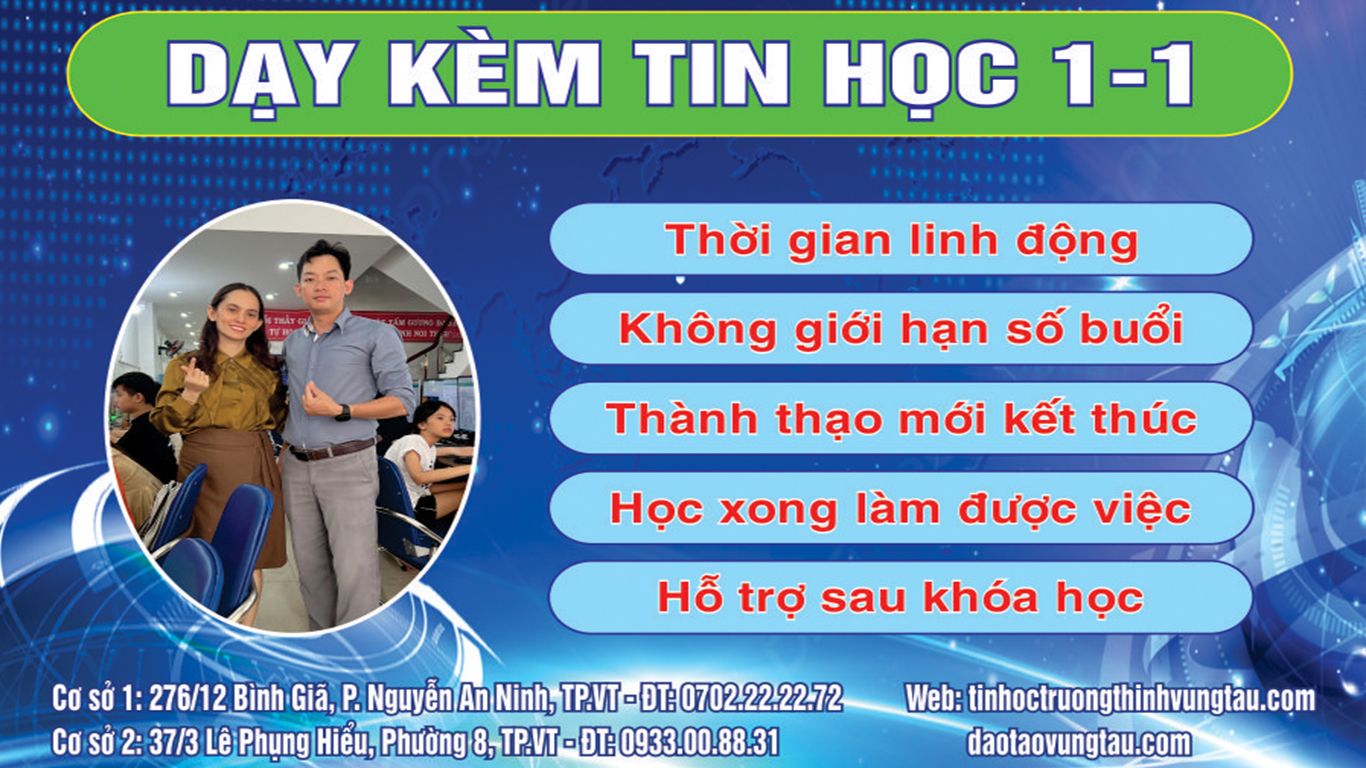 Lịch học linh hoạt phù hợp với người bận rộn tại tin học bà rịa vũng tàu