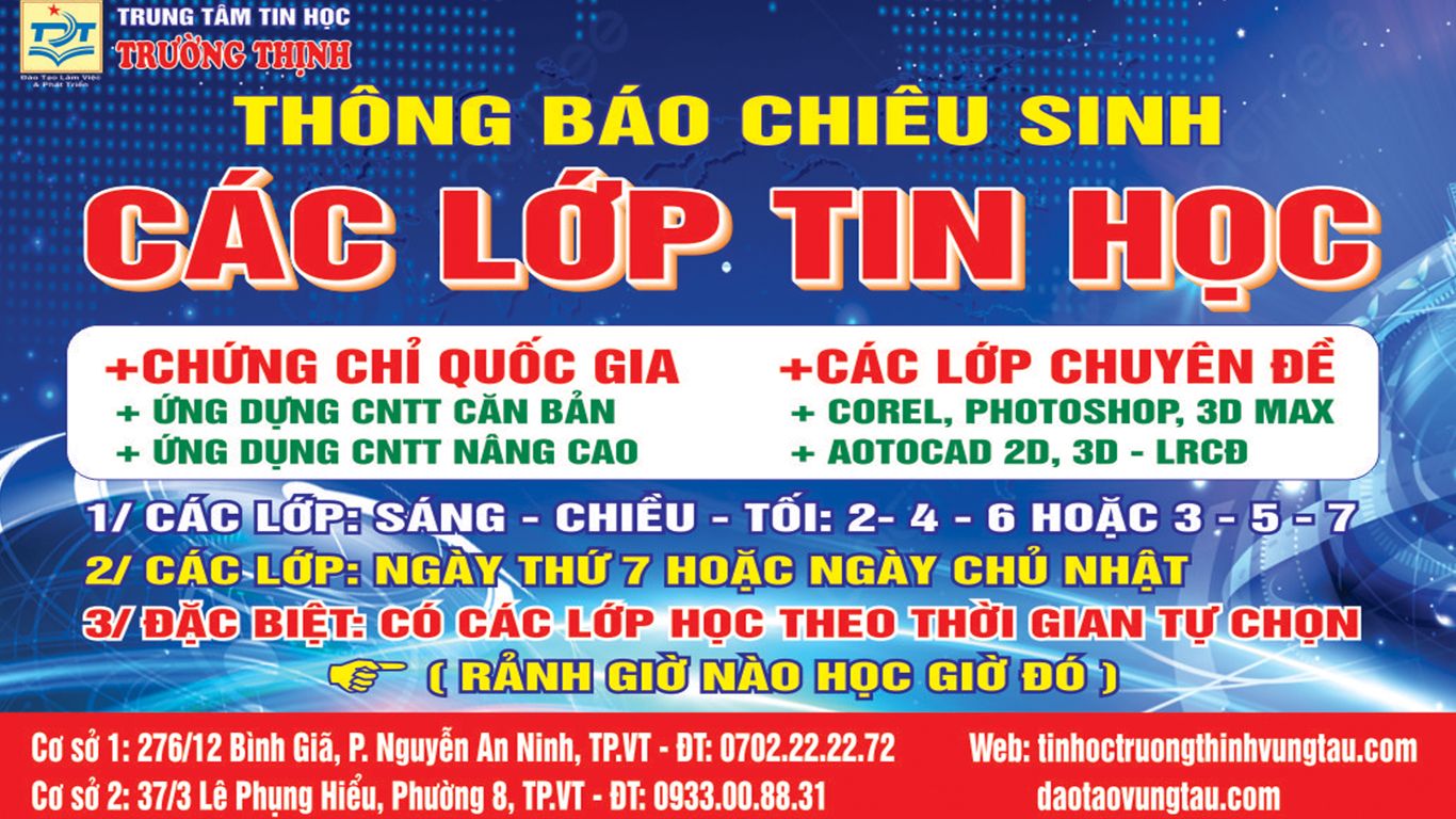 Trung tâm tin học uy tín tại bà rịa vũng tàu