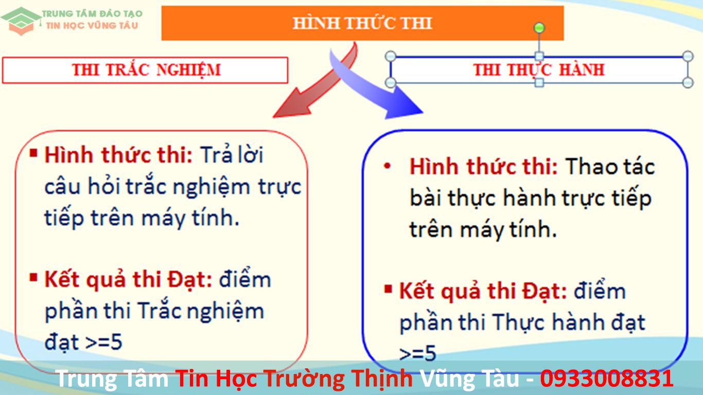 Nội dung thi chứng chỉ tin học tại trung tâm tin học bà rịa vũng tàu